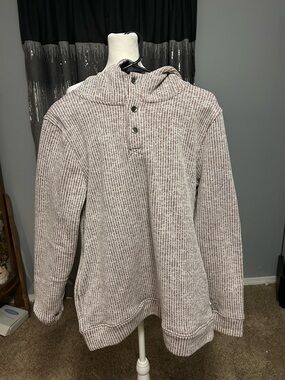 Men's Knit Hoodie Pullover - Cream Heather